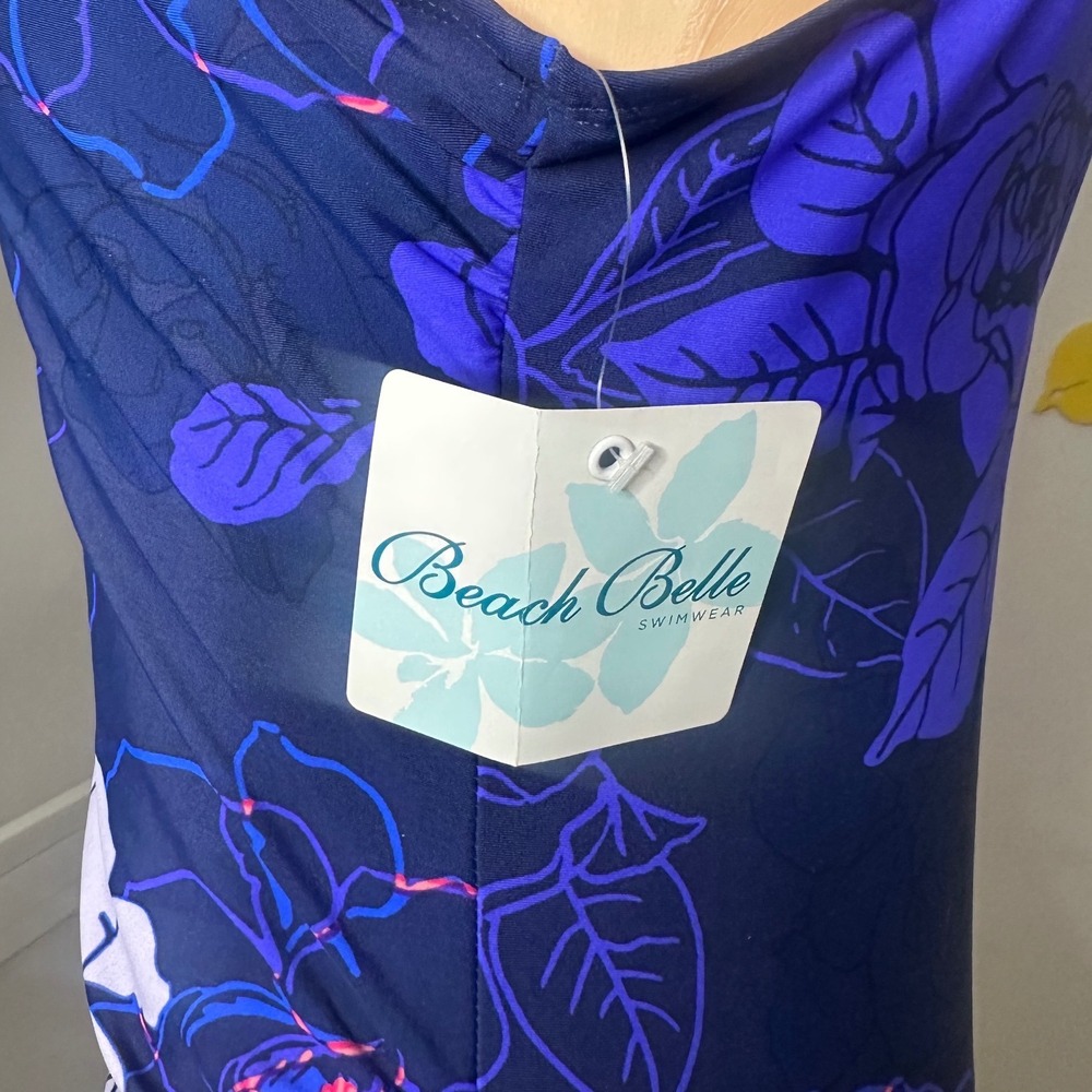 Swimsuits For All Beach Belle Women's Floral Swimsuit Size 12 Blue - Picture 6 of 12